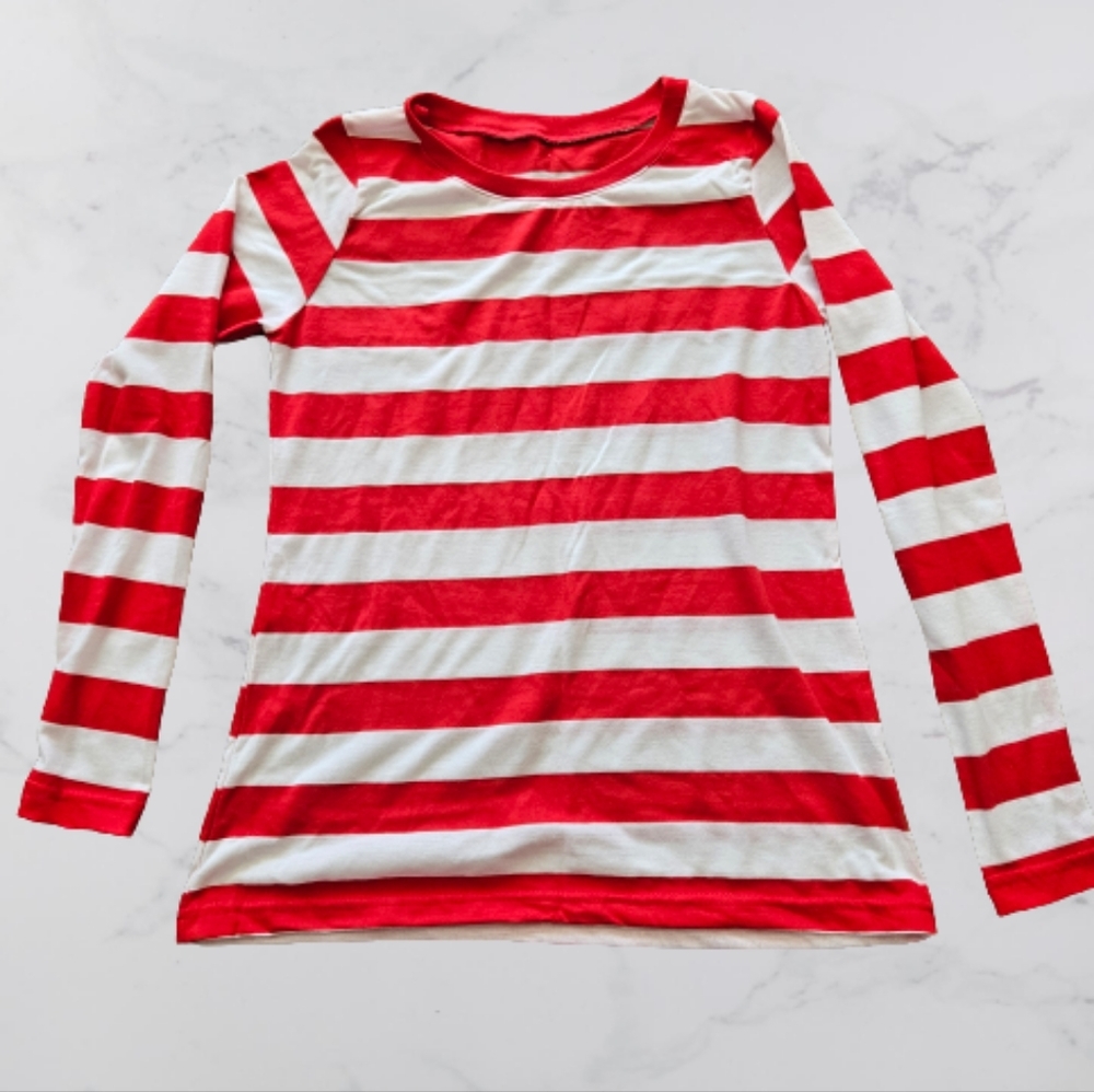 Women's Amazon brand red and white striped top